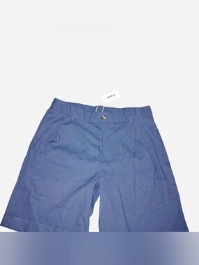 Ouku Men's Navy Blue Hybrid Elastic Waist Chino Shorts - Size Large NWT